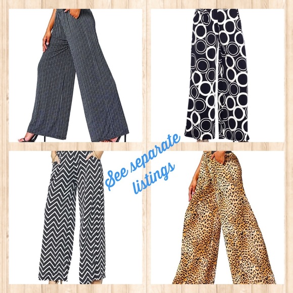 💼   Striped Wide Leg Pants ~ 16 styles / prints - Picture 6 of 9